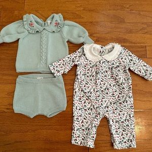 Pair of Janie & Jack Baby Girl Outfits: Size 0-3 Months